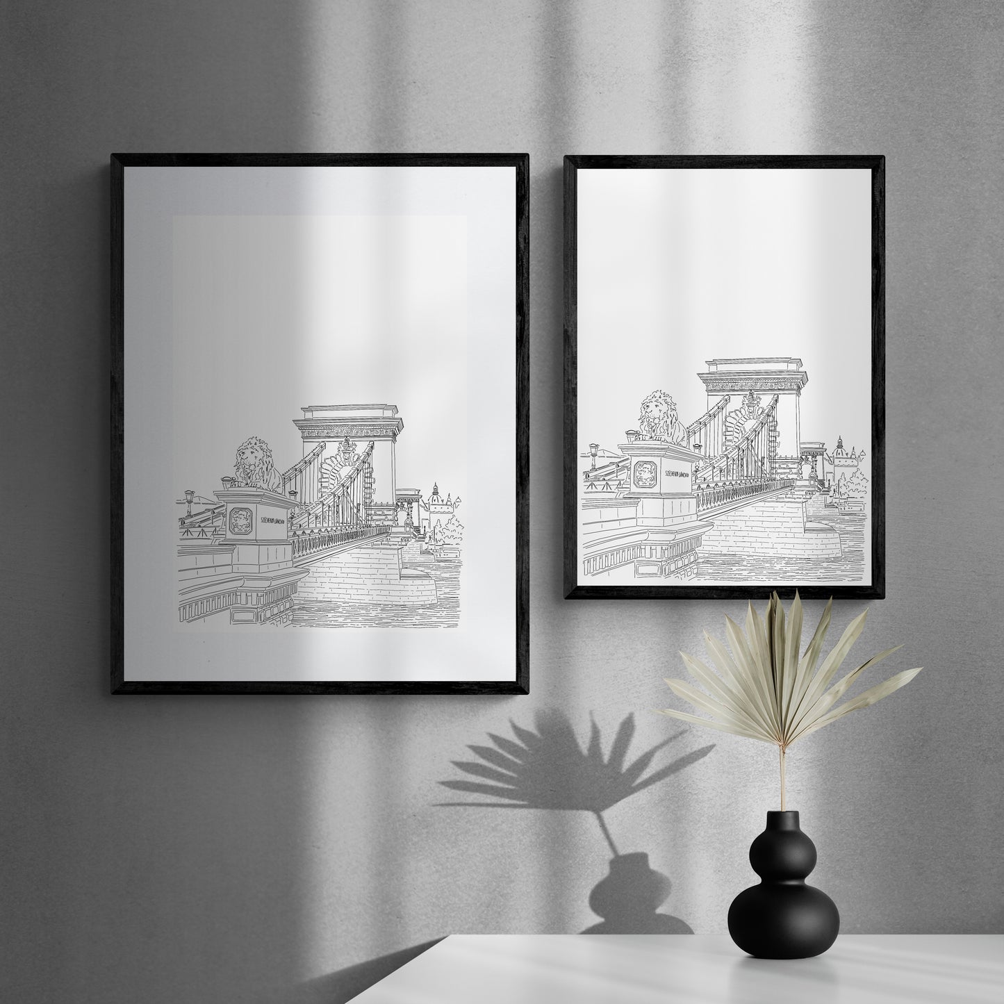 Chain bridge perspective drawing