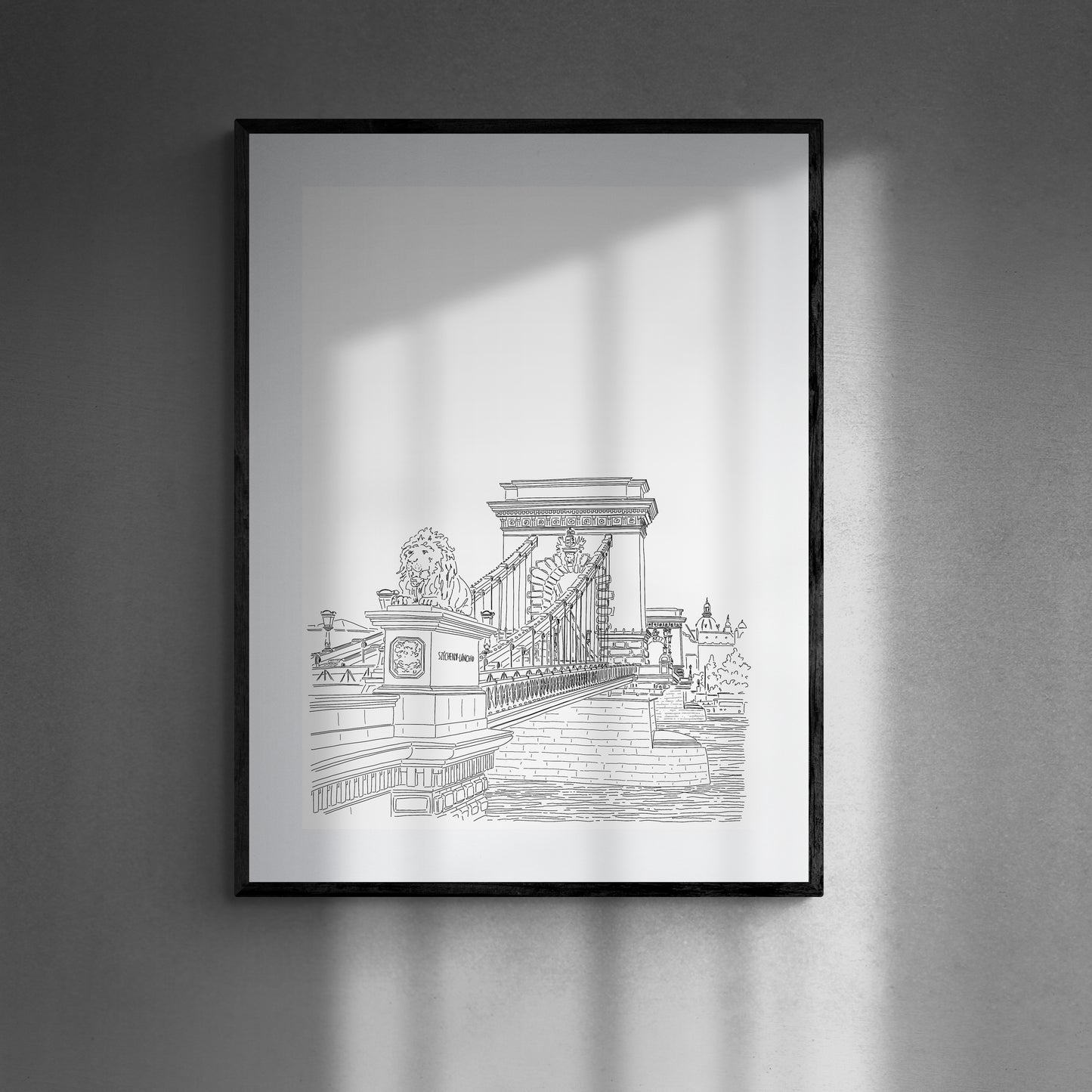 Chain bridge perspective drawing