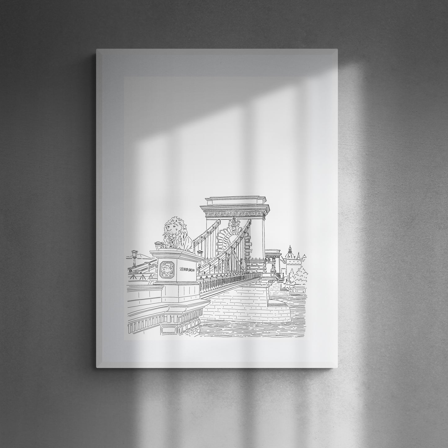 Chain bridge perspective drawing