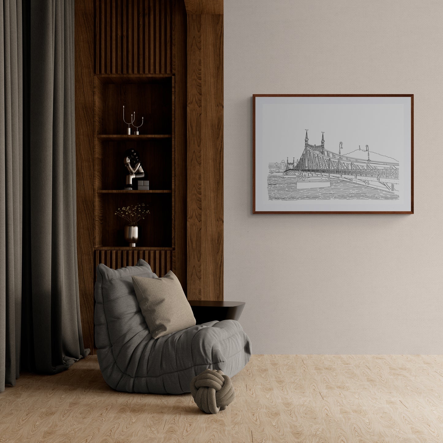 Liberty Bridge perspective drawing