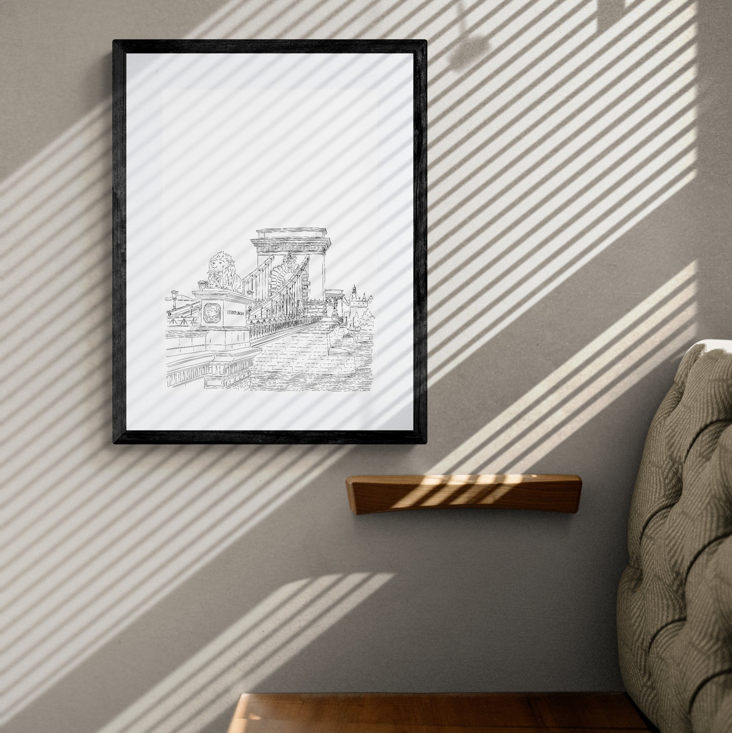 Chain bridge perspective drawing