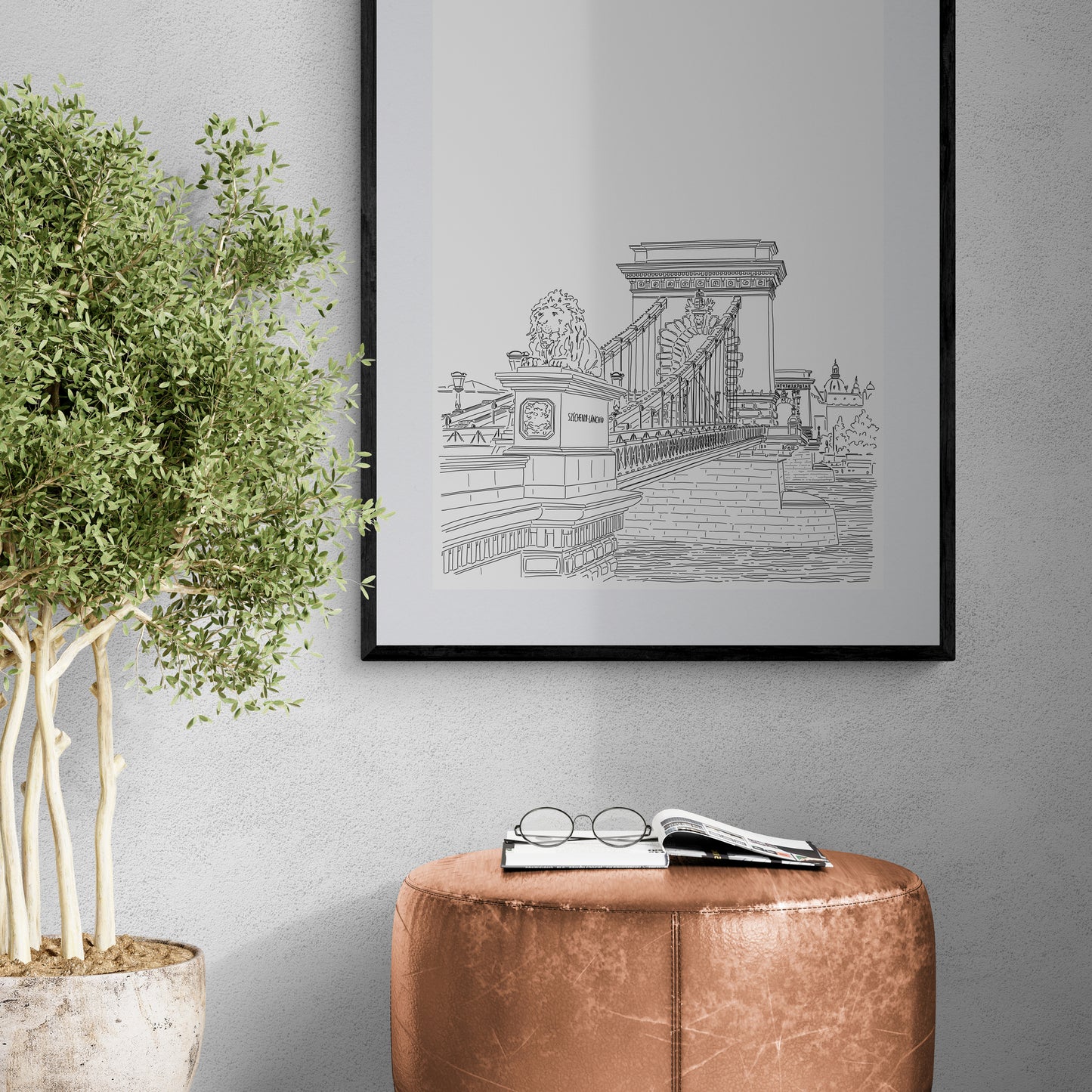 Chain bridge perspective drawing