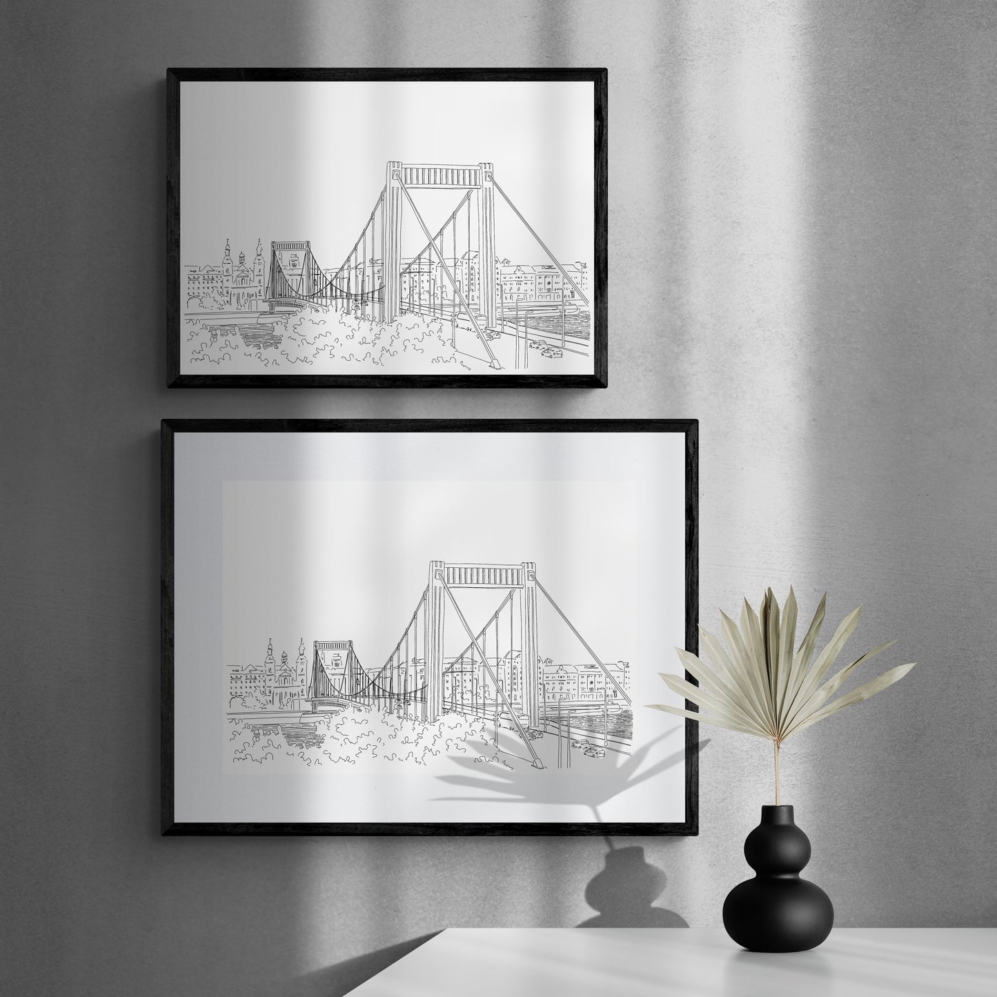 Erzsébet híd perspektív rajz