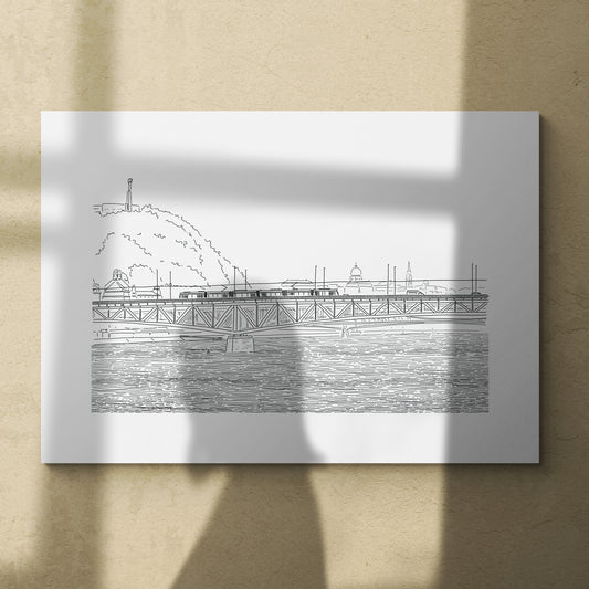 Petőfi híd perspektív rajz