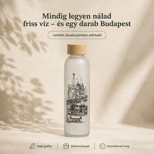 Üvegkulacs - Budapest montázs grafikával