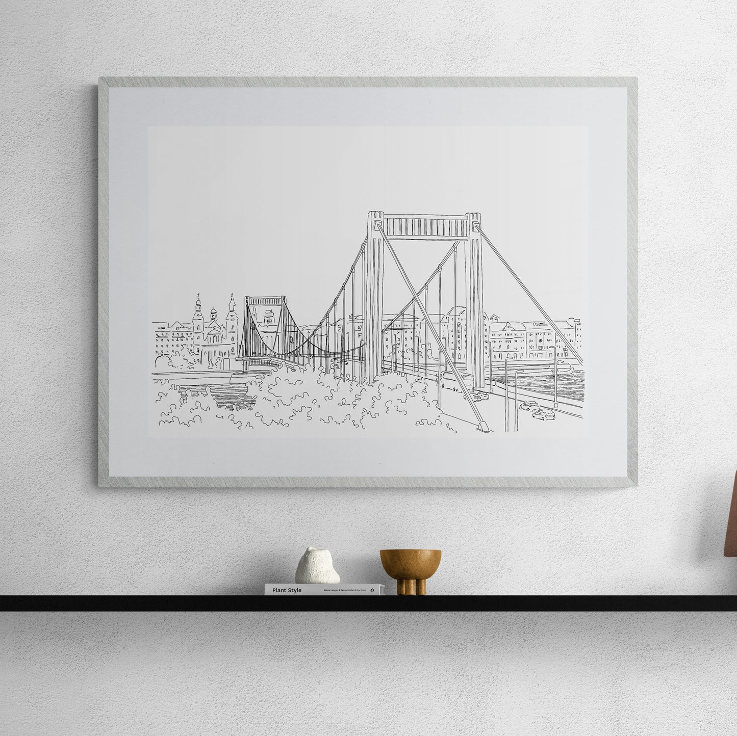 Erzsébet híd perspektív rajz
